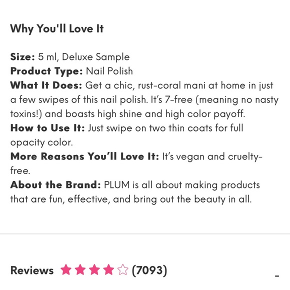 NWT | Plum • Colour Affair Nail Polish | Winter Rose | 5ml - Picture 8 of 8